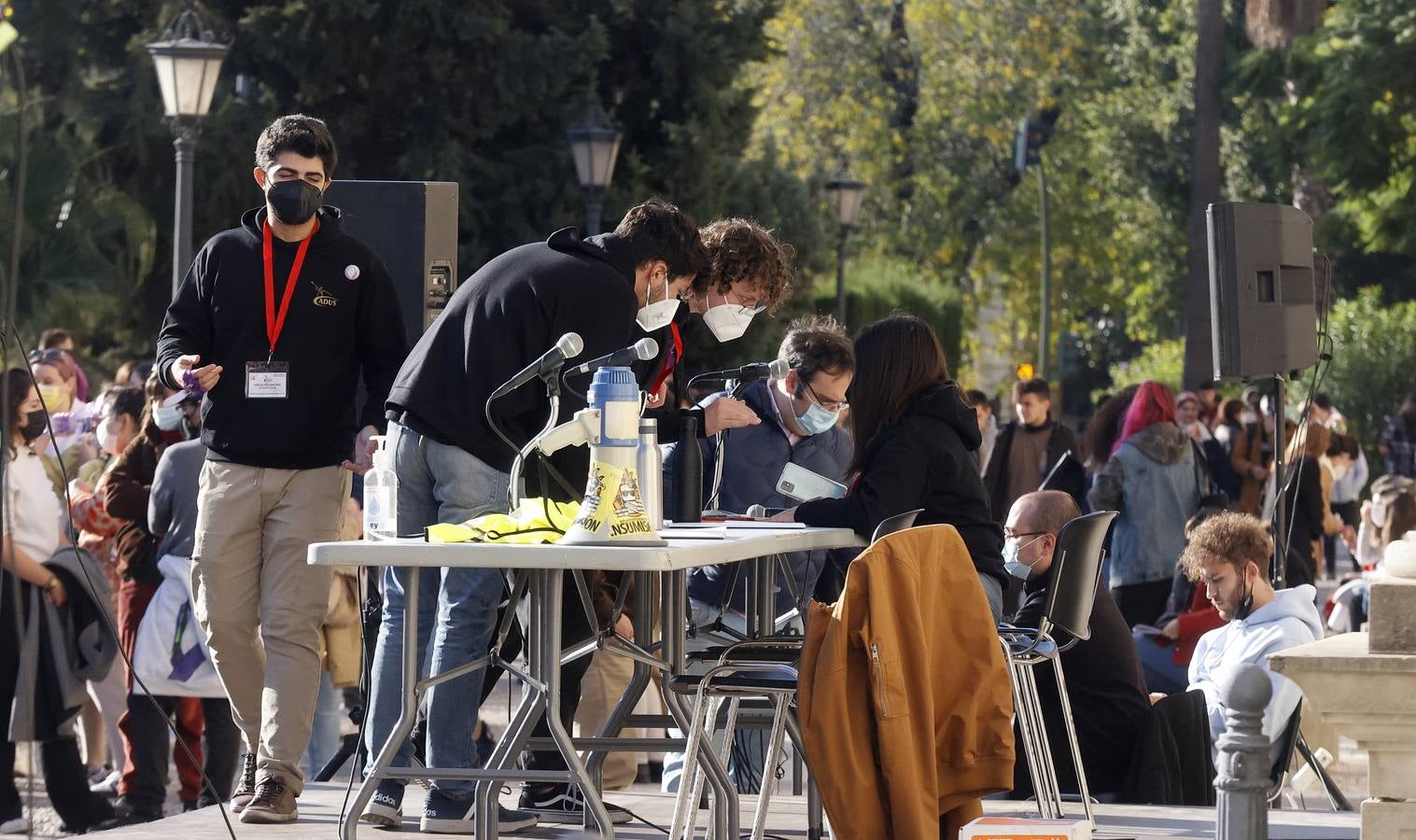 Movilización de los estudiantes de la Universidad de Sevilla, en imágenes