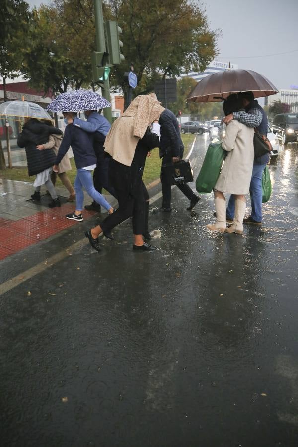 Intensa tormenta que ha descargado en Sevilla a partir de las cuatro de la tarde