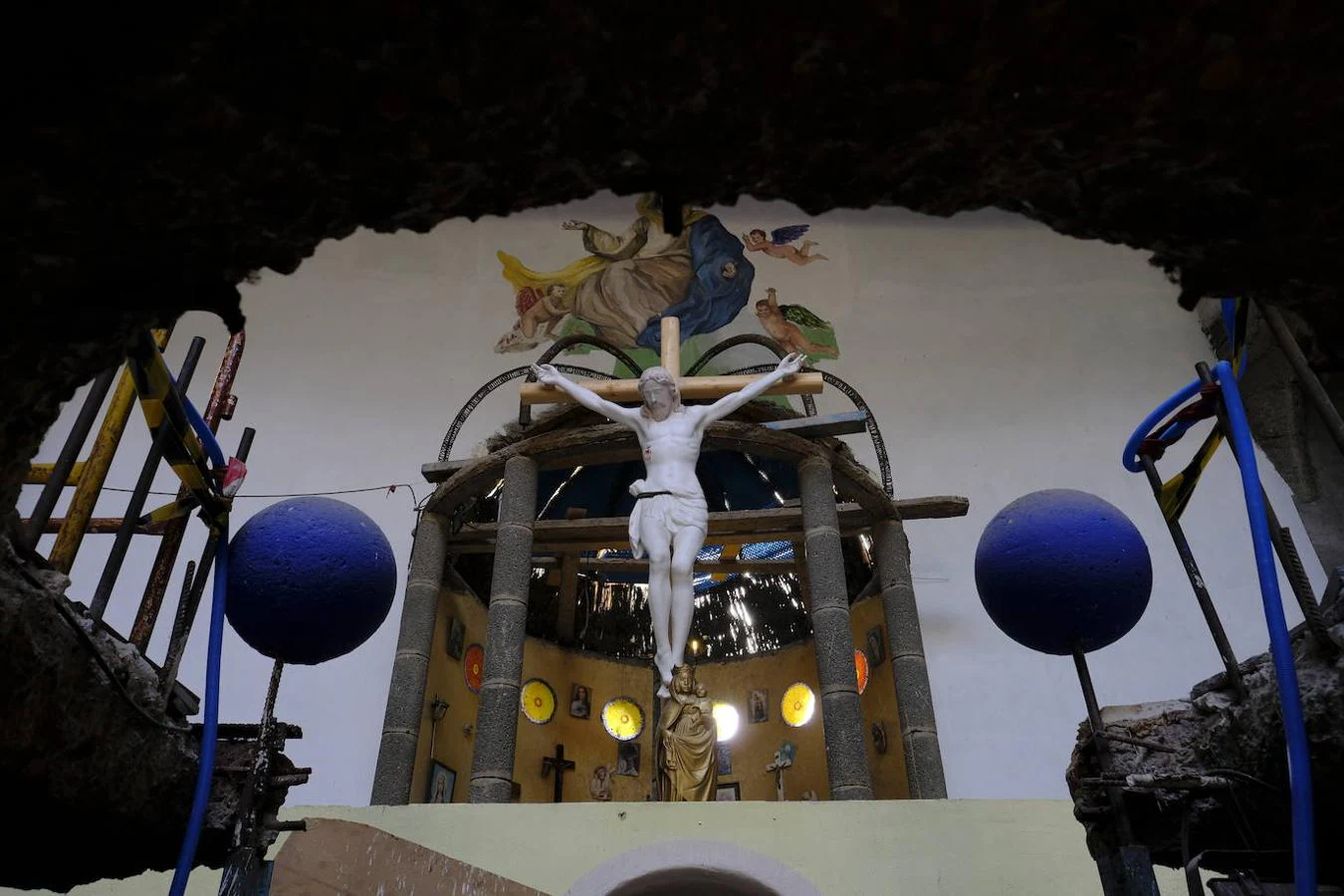 La catedral «ha puesto en el mapa» Mejorada del Campo. Imagen colocada en el centro de bóveda principal de la catedral