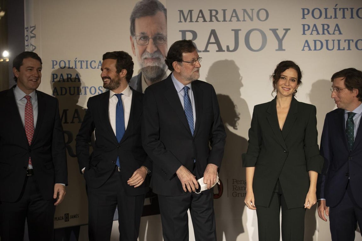 Presentacion del libro del expresidente del Gobierno Mariano Rajoy con la asistencia de Isabel Ayuso y Jose Luis Almeida. 