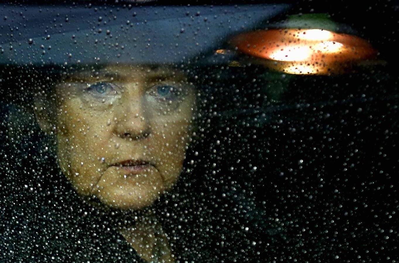 Merkel, a su llegada a una cumbre de líderes europeos en 2012. 