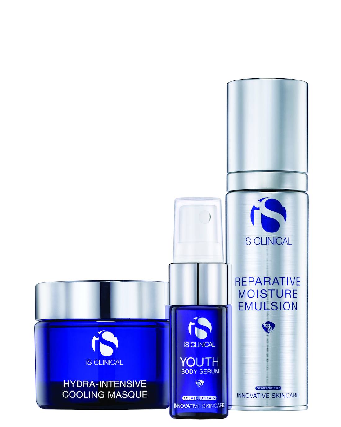 Kit Navidad Youthful Hydration Collection de iS Clinical. Esta colección combina los humectantes más poderosos para el rostro y el cuerpo para conseguir una máxima hidratación de la piel. Utiliza la forma más pura de ácido hialurónico, antioxidantes botánicos, péptidos potentes y la innovadora tecnología Extremozyme. El pack incluye la mascarilla Hydra Intensive Cooling Masque, la emulsión Reparative Moisture y sérum corporal Youth Body. Un trío de productos para hidratar la piel del rostro y del cuerpo. 183 €.