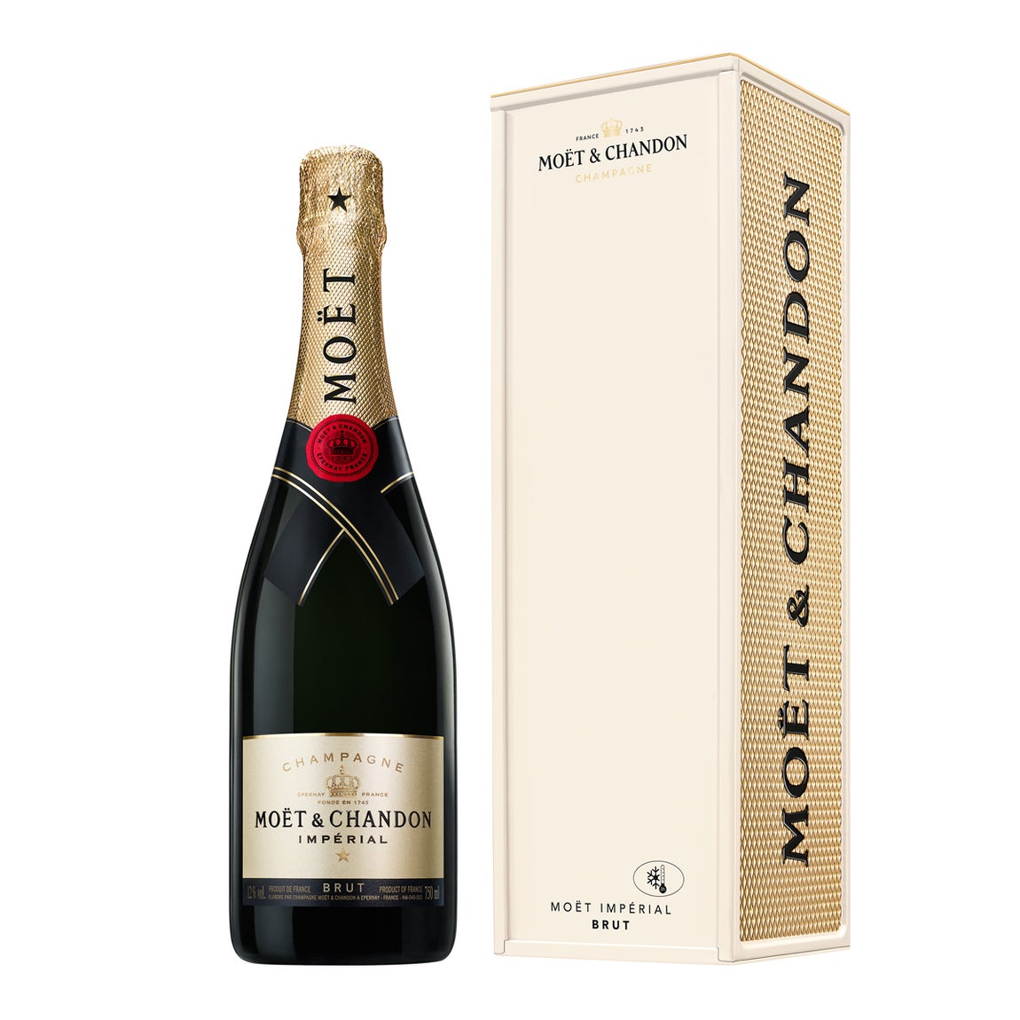 Moët &amp; Chandon Impérial Brut. Es el champagne más emblemático de la Maison. Fue creado en 1869 y personifica el estilo único de Moët &amp; Chandon, que se distingue por una fruta viva, un paladar seductor y una madurez elegante. Paladar generoso que combina la suntuosidad y sutileza de la fruta blanca (pera, melocotón, manzana), caricia seductora de sus finas burbujas, suave vivacidad de los cítricos y matices de grosella espinosa.. Además, durante estos días, la Maison ofrecerá un servicio exclusivo para personalizar la botella a manos de un calígrafo en distintos puntos de venta de El Corte Inglés tanto en Madrid como en Barcelona. Precio: 40€