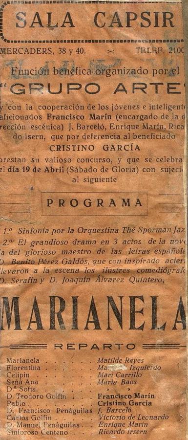 Entre bambalinas. Cristino García Ortiz-Villajos. Segundo acto