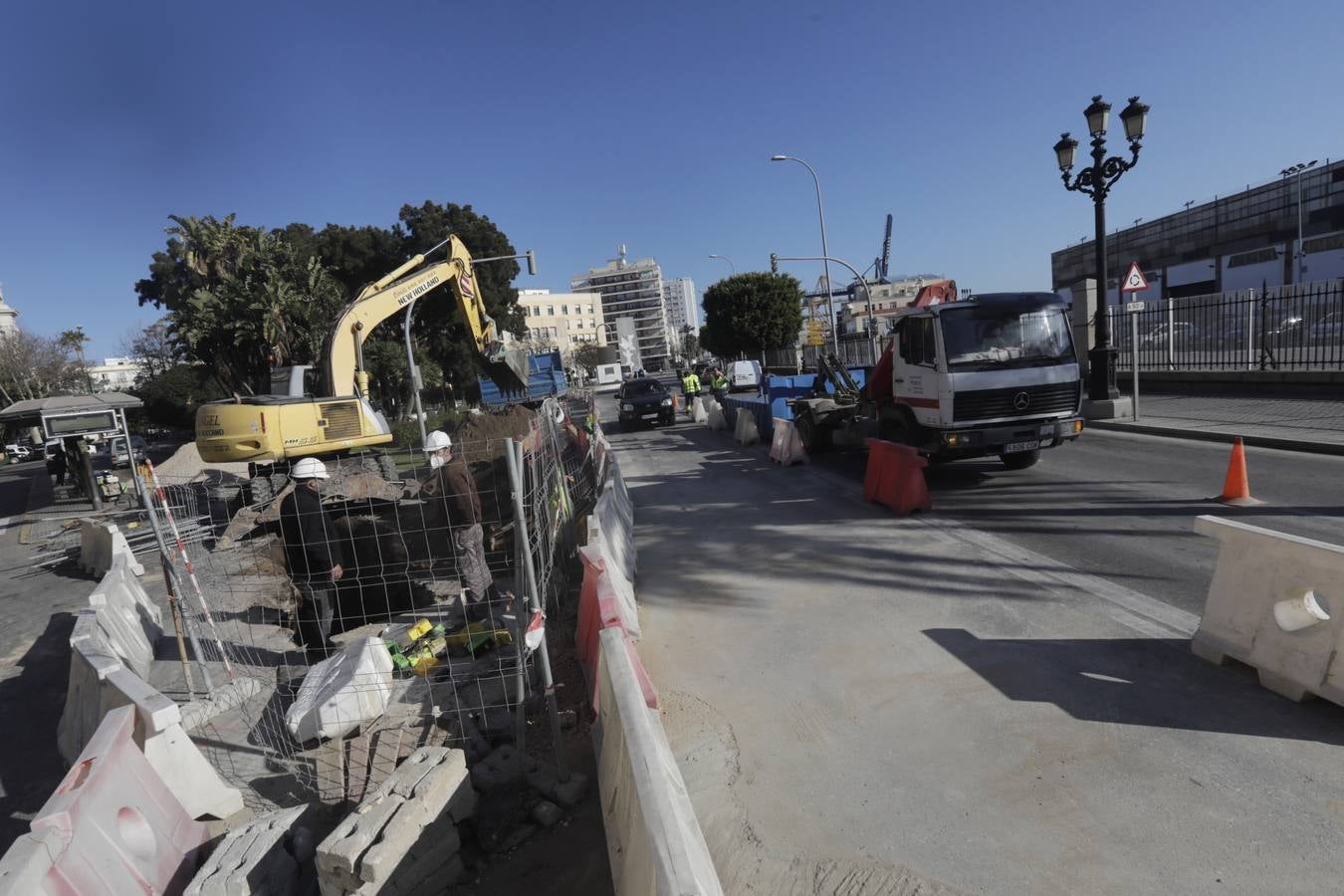 FOTOS: Obras en la Plaza de España de Cádiz