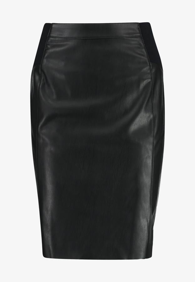 Vero Moda - Vestidos y faldas para llevar con botas. Falda tubo de polipiel, de Vero Moda. Un clásico que combina a la perfección con jerséis de lana oversize y botines. Precio: 39,99€.