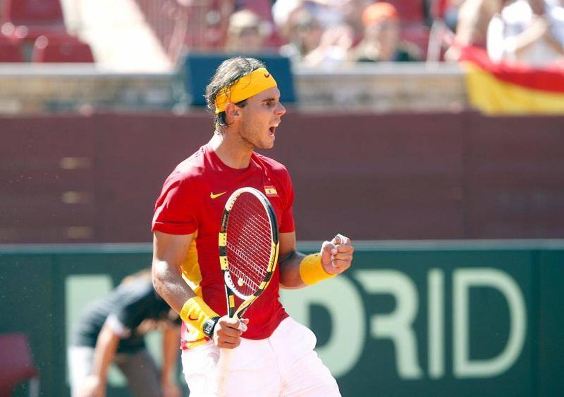 Rafa Nadal en la Copa Davis de 2011 en Córdoba, en imágenes