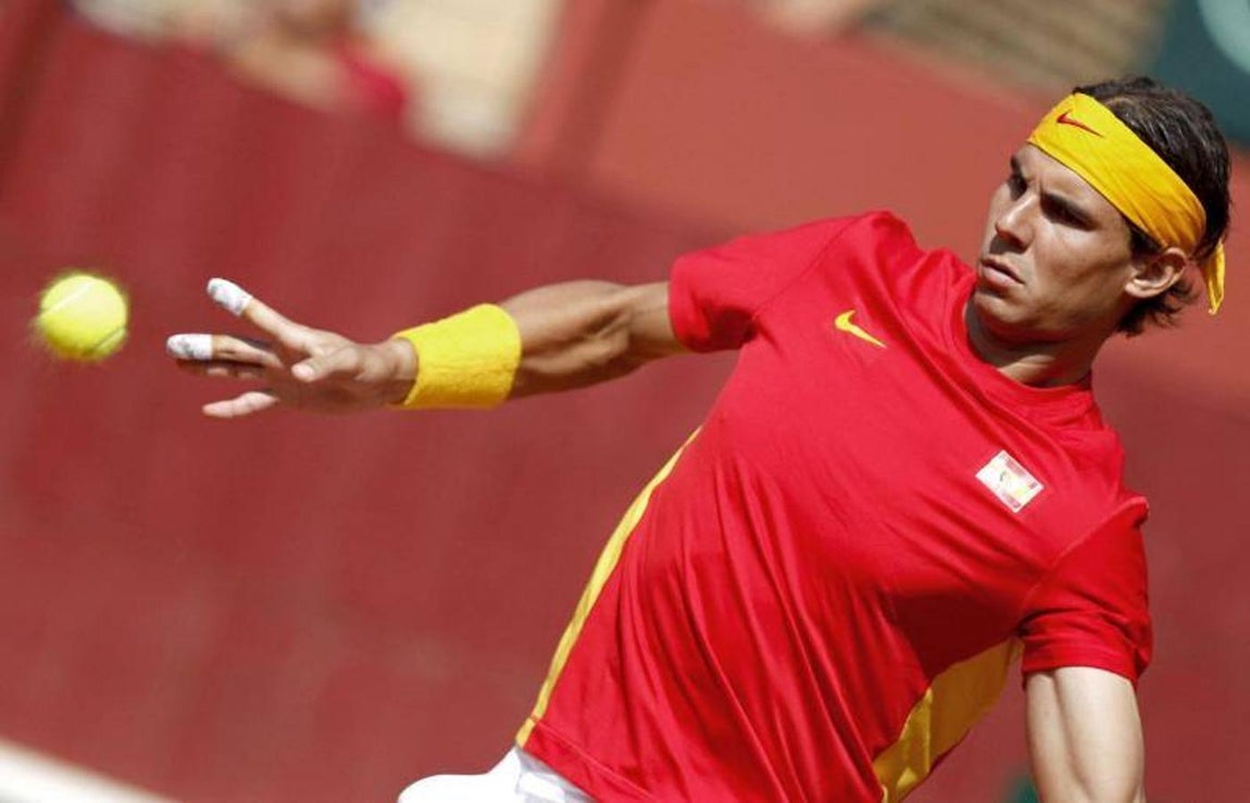 Rafa Nadal en la Copa Davis de 2011 en Córdoba, en imágenes