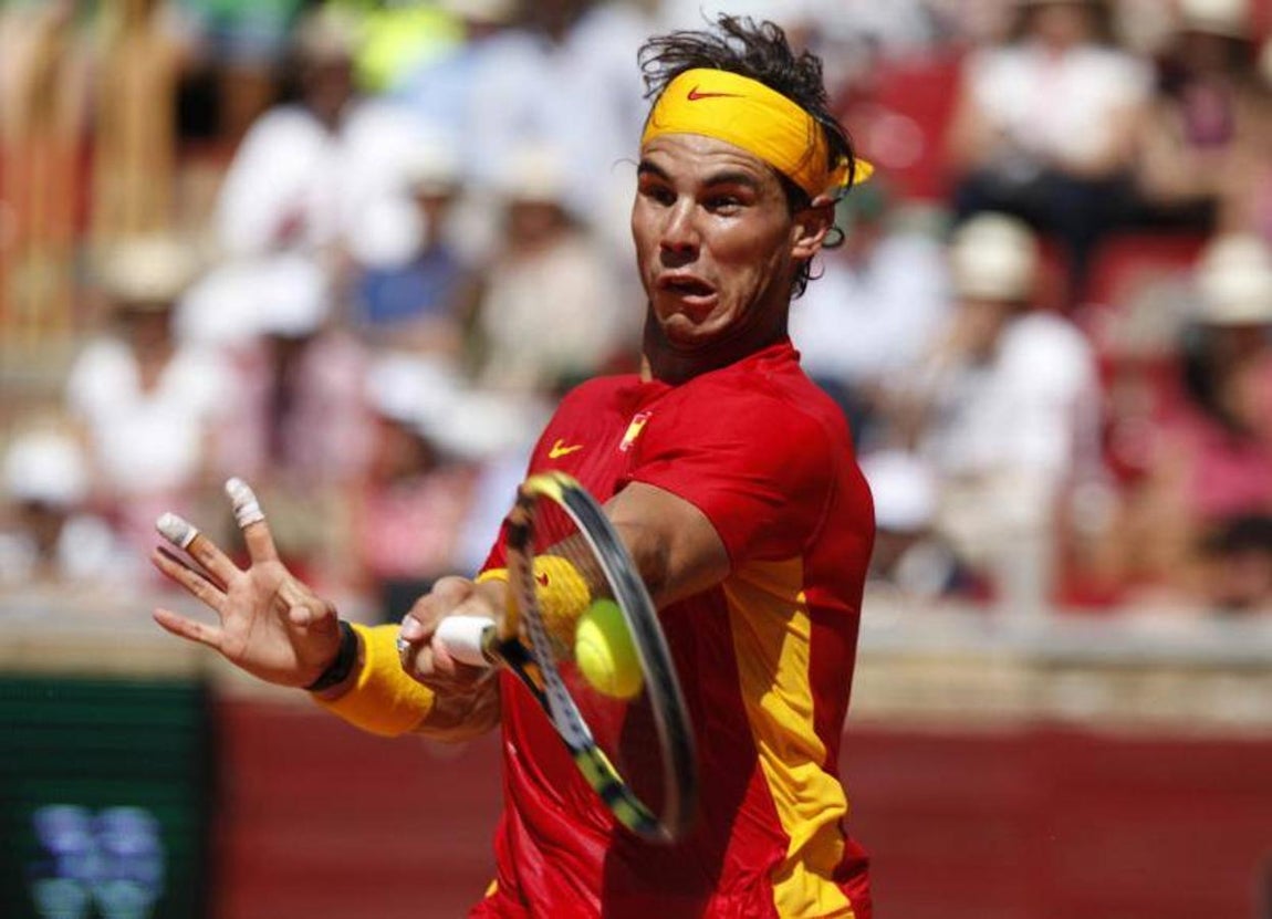 Rafa Nadal en la Copa Davis de 2011 en Córdoba, en imágenes