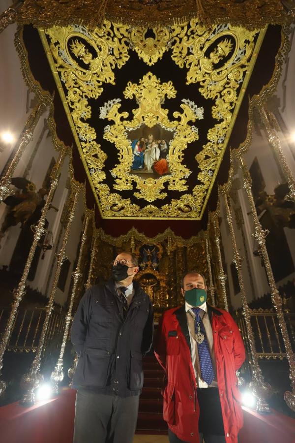 El techo bordado de la Virgen de la Candelaria de Córdoba, en imágenes