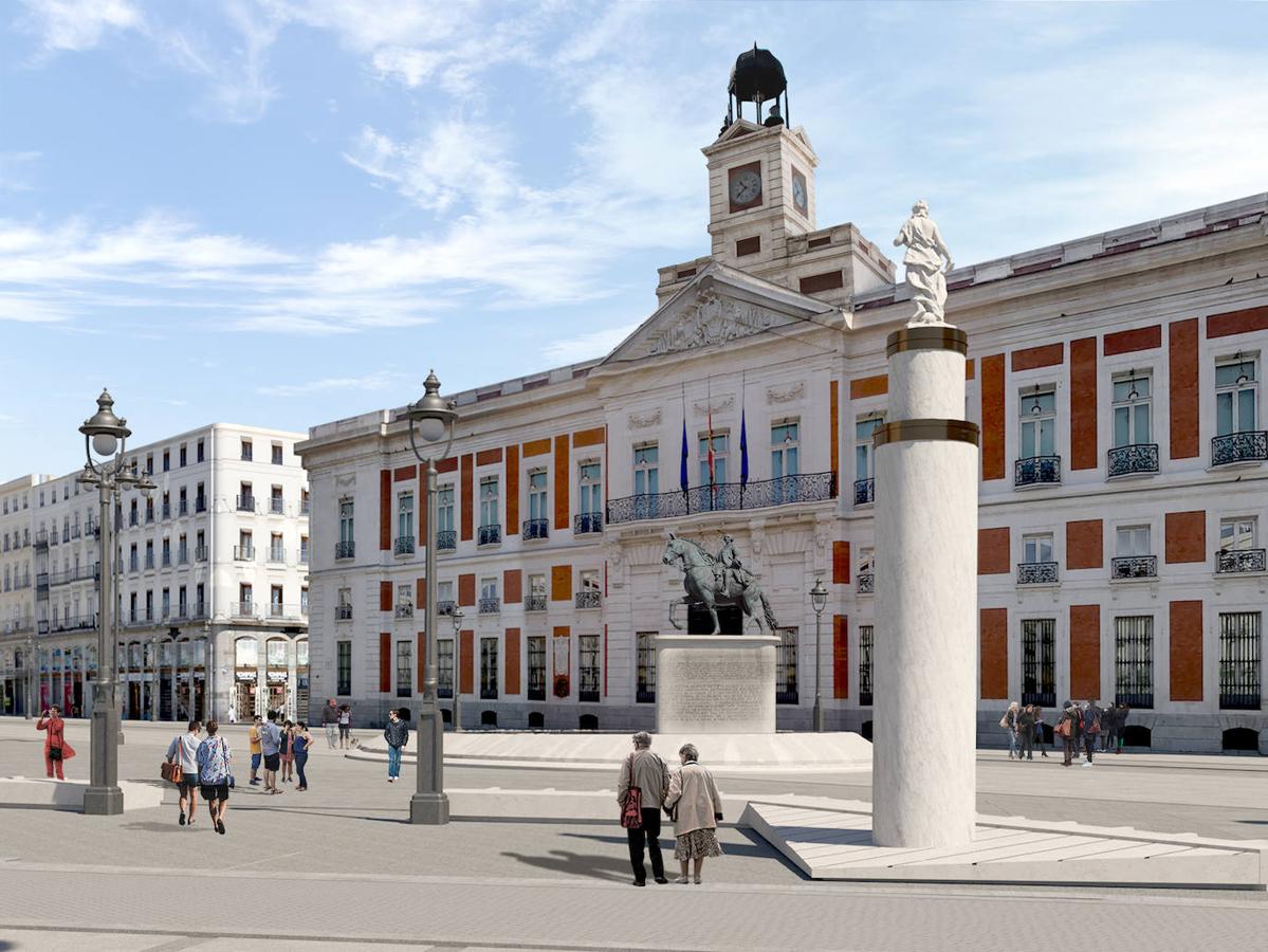 Recreación de la nueva ubicación de la estatua ecuestre de Carlos III. 