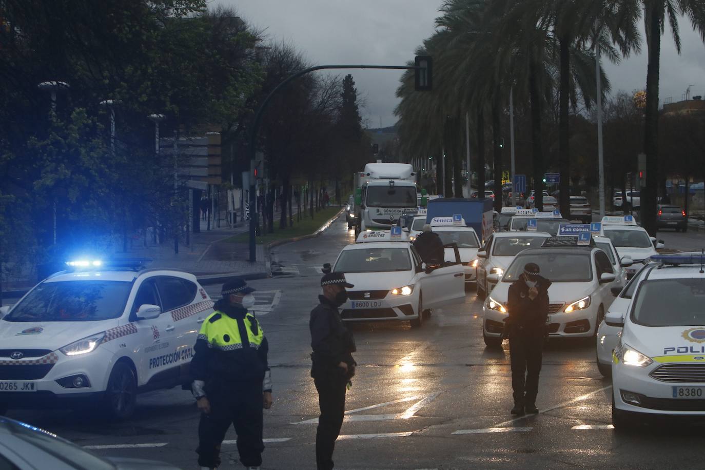 La marcha de protesta de las autoescuelas de Córdoba, en imágenes