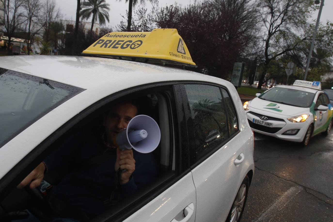 La marcha de protesta de las autoescuelas de Córdoba, en imágenes