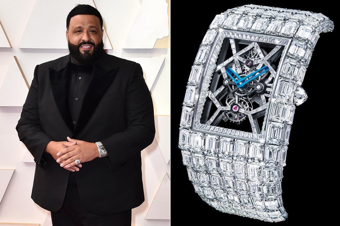 DJ Khaled y Jacob &amp; Co.. El famoso optó por el que es sin duda el reloj más ostentoso de la noche. Se trata del famoso 'Billionaire' de la exclusiva marca Jacob &amp; Co., un reloj que ya hemos visto antes a <a href="https://www.abc.es/summum/estilo/relojes/abci-floyd-mayweather-y-nuevo-reloj-15-millones-y-325-diamantes-202103301257_noticia.html" target="_blank">Floyd Mayweather o Cristiano Ronaldo</a>, que cuenta con más de 400 diamantes incrustados y cuyo precio estaría superando los 15 millones de dólares