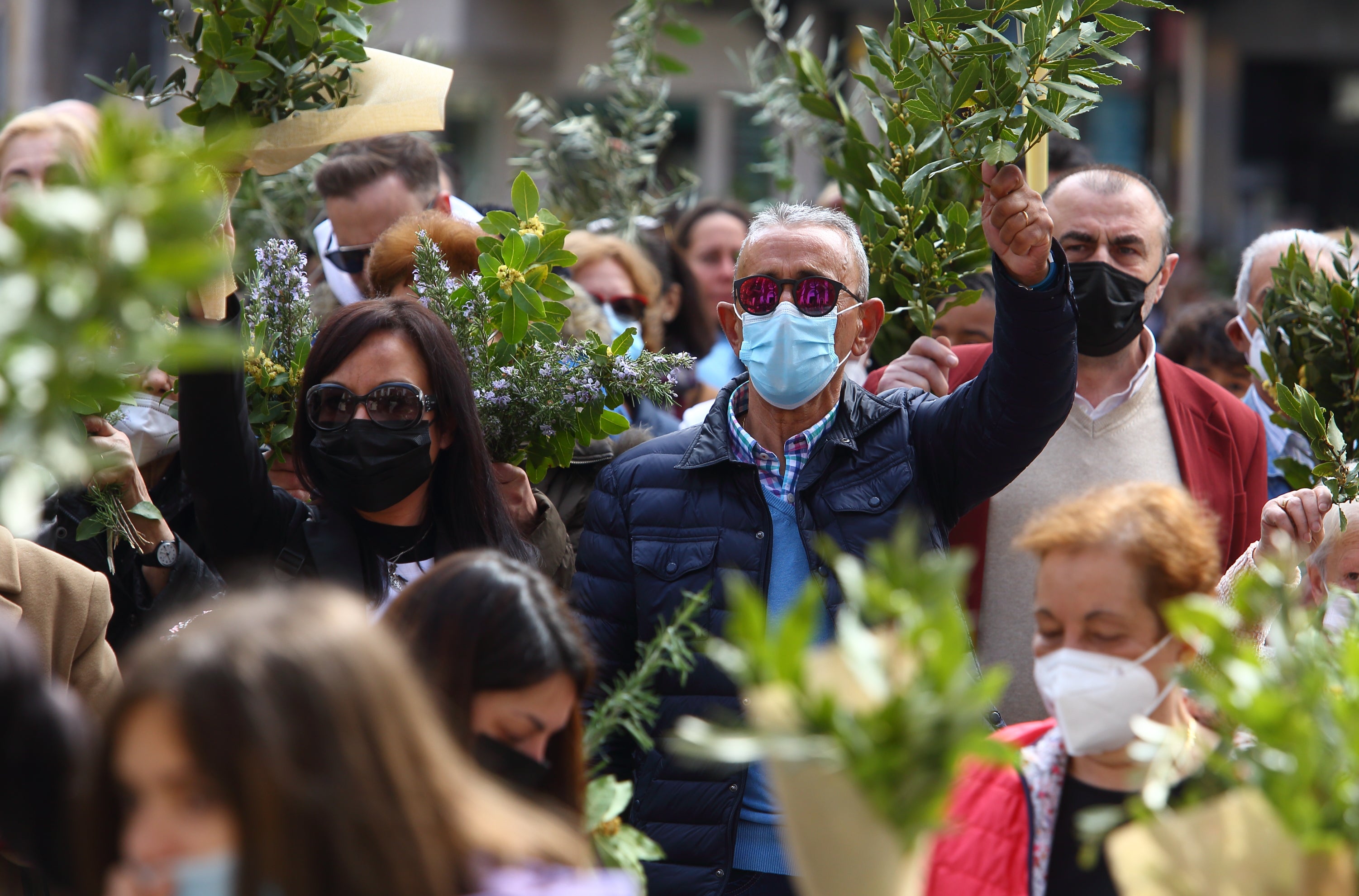 Procesión de Las Palmas del Domingo de Ramos en Ponferrada. 