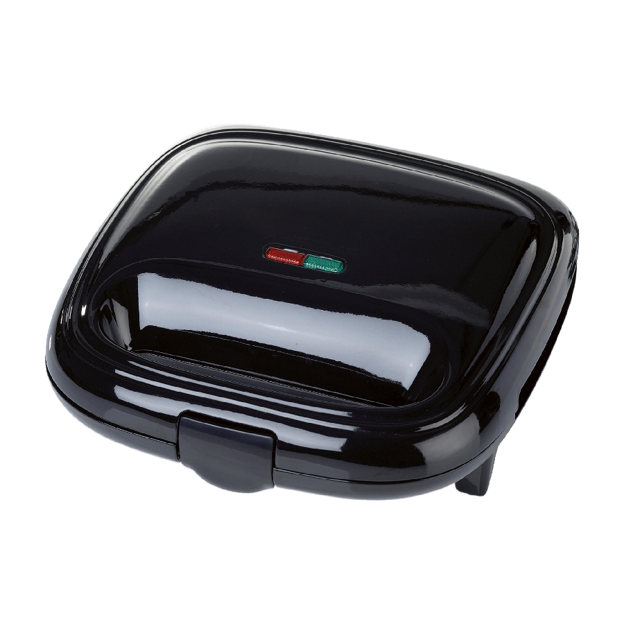 Sandwichera de Aldi. Con placas antiadherentes, regulación de temperatura y luces automáticas. Asa con clip de cierre. Potencia: 750W. 12,99€ en Aldi.