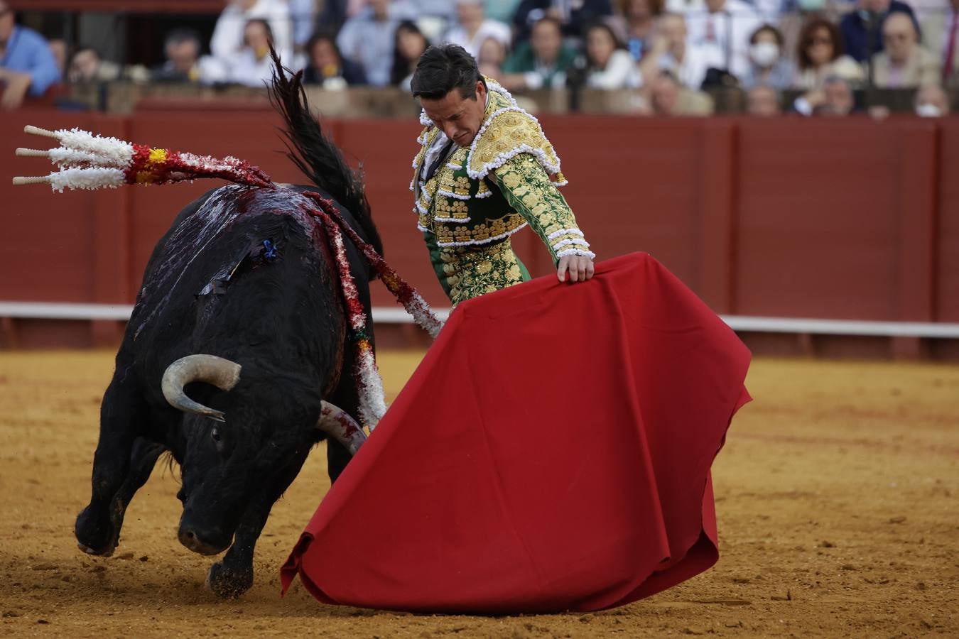 Corrida de Morante, Urdiales y Manzanares en la plaza de toros de Sevilla en 2022. JUAN FLORES