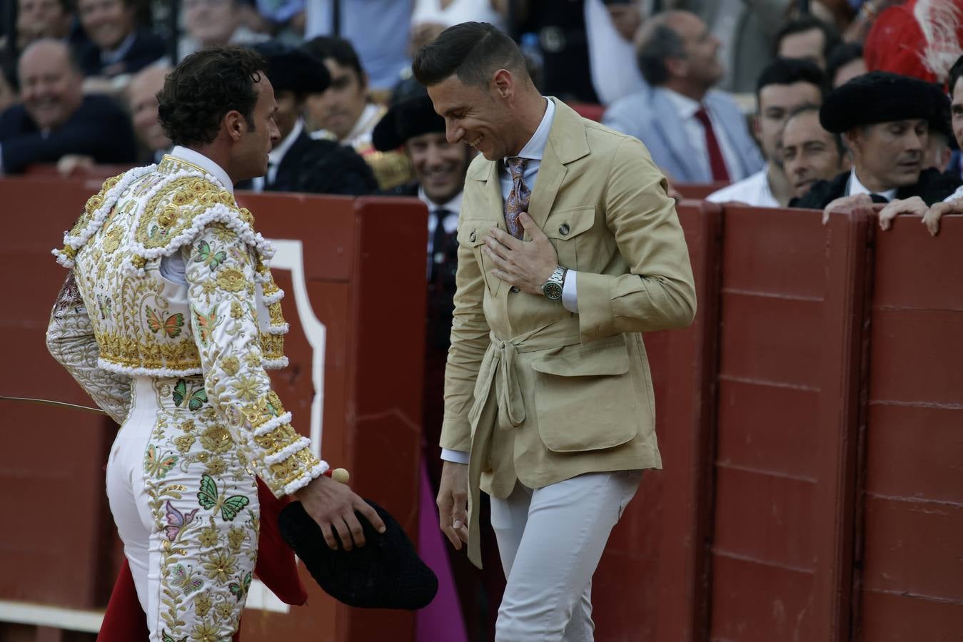 Mano a mano entre Ferrera y Perera en la plaza de toros de Sevilla en 2022. JUAN FLORES