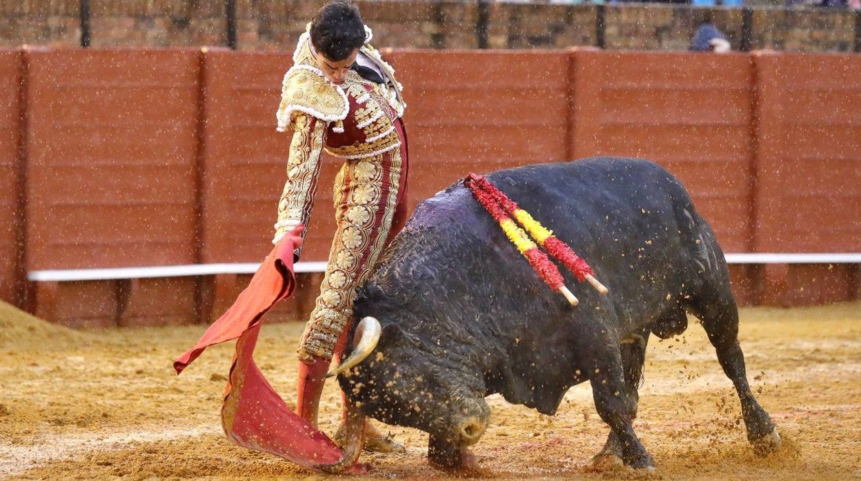 Las imágenes de la lluviosa corrida de El Juli, Roca Rey y Tomás Rufo, en Sevilla