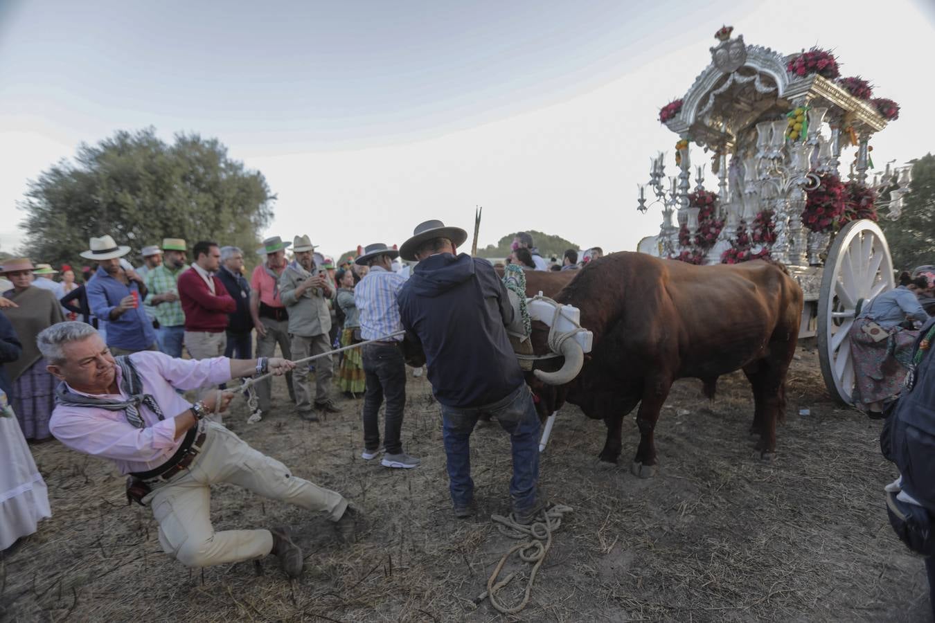 La Hermandad del Rocío de Triana a su paso por Quema