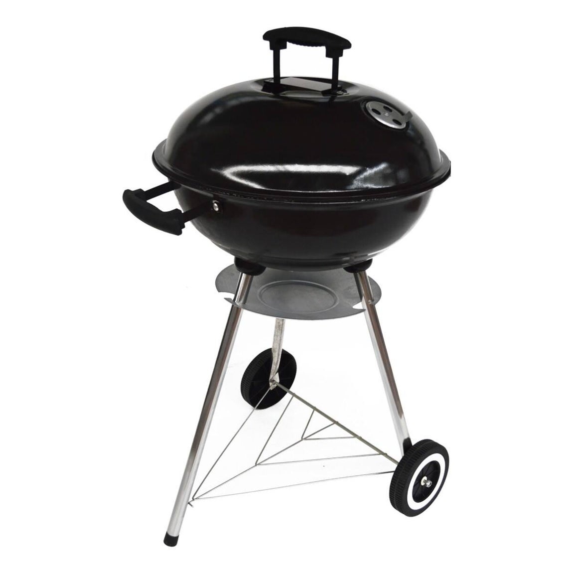 EL CORTE INGLÉS - De Carbón. Barbacoa de carbón con estructura de acero y ruedas, ideal para espacios exteriores pequeños. Se mueve con facilidad y está disponible también en gris. 49 €.