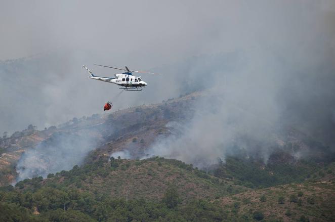 Incendio forestal en Pujerra (Málaga)