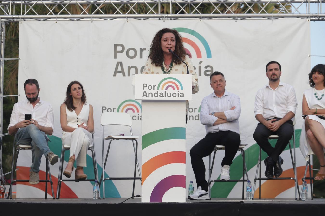 Cierre de campaña de Inma Nieto, candidata de Por Andalucía, junto a Irene Montero y Alberto Garzón. EP