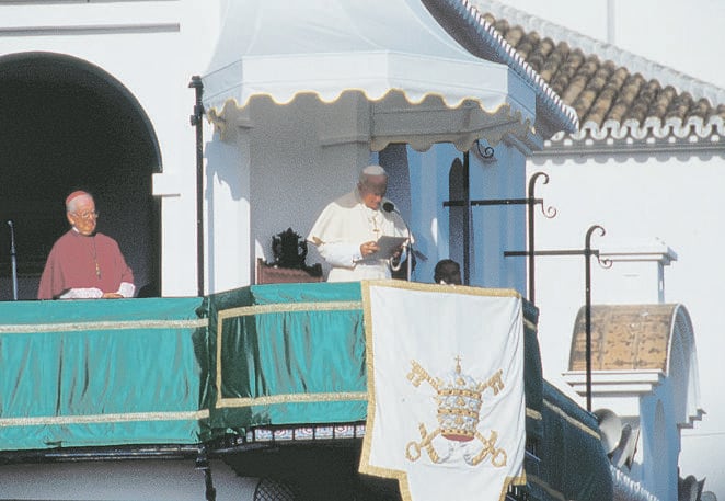 Junio de 1993. El Papa Juan Pablo II, primer Sumo Pontífice que visita El Rocío