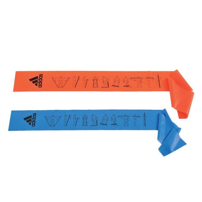 Bandas de entrenamiento Adidas. De longitud ajustable para variar la resistencia y la intensidad del entrenamiento. Conjunto de 2 unidades de resistencias media y alta. Longitud de 1.8m. Instrucciones de entrenamiento en cada banda. En Deporvillage.com el conjunto de 2 por 15,95 euros.