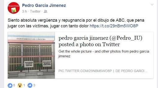 Captura del perfil de Facebook del teniente de alcalde Pedro García