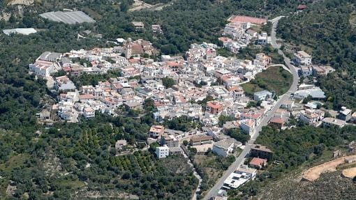 Vista aérea de la localidad de Alcolea, en la Alpujarra almeriense