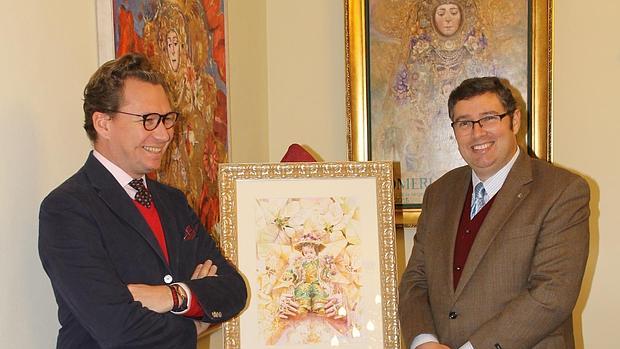 Juan Miguel Martín, autor de la felicitación navideña, junto a Juan Ignacio Reales