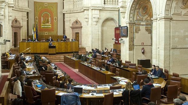 Imagen del salón de plenos del Parlamento andaluz