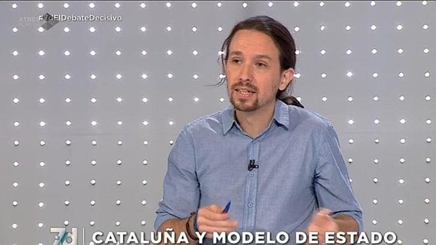 Pablo Iglesias durante el debate del pasado lunes