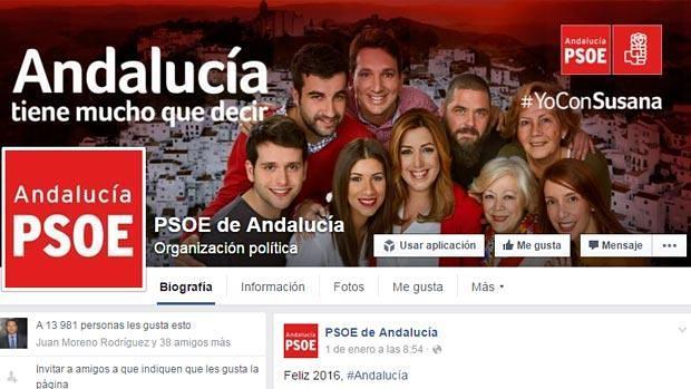 Página oficial en Facebook del PSOE andaluz