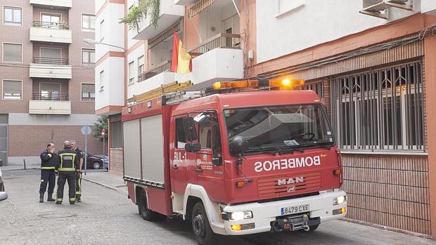 Camión de bomberos en el lugar del siniestro