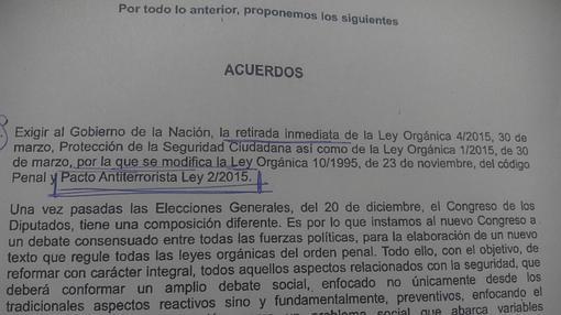 Acuerdos de la moción de PSOE, Ganemos e IU