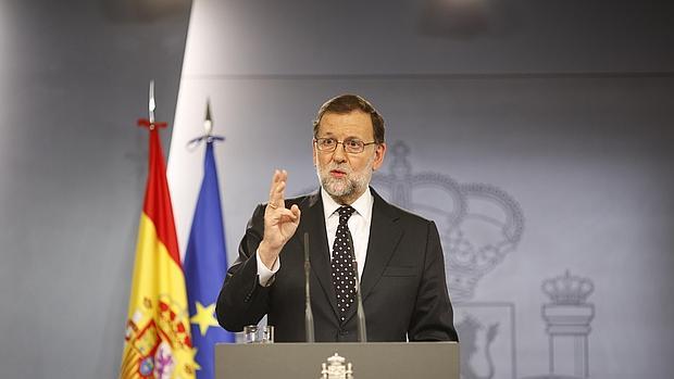 Mariano Rajoy, en una comparencia en La Moncloa