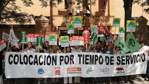 Protesta de profesores interinos