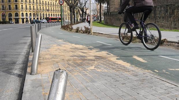 Lugar del atropello de un ciclista, en Sevilla