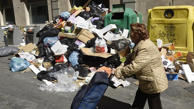 Basura en las calles de Málaga