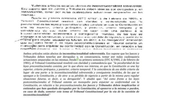 Arriba, informe municipal. Abajo, artículo de Antonio Manuel Rodríguez