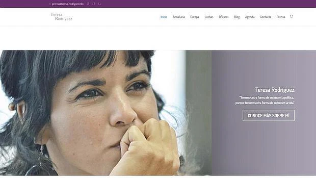La página web personal de Teresa Rodríguez ya no se encuentra disponible
