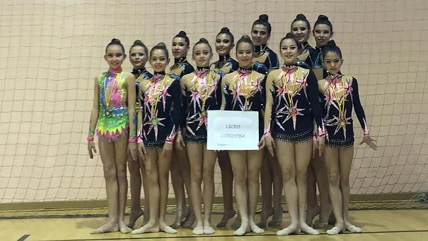 Grupo de gimnastas del Liceo en Algeciras