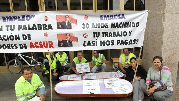 Protesta de trabajadores de Acsur