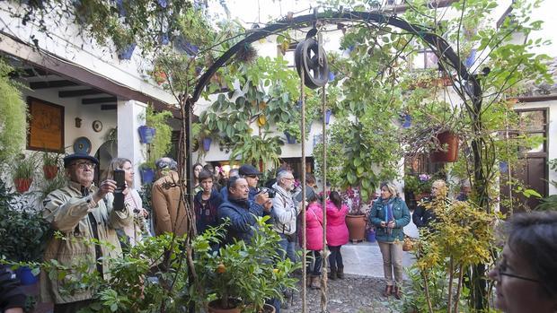 Turistas en una casa patio de Córdoba