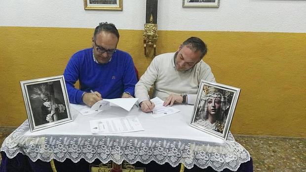 Firma del contrato en la Agonía