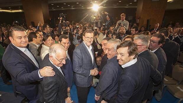 El presidente del PP, Mariano Rajoy, en enero en Córdoba