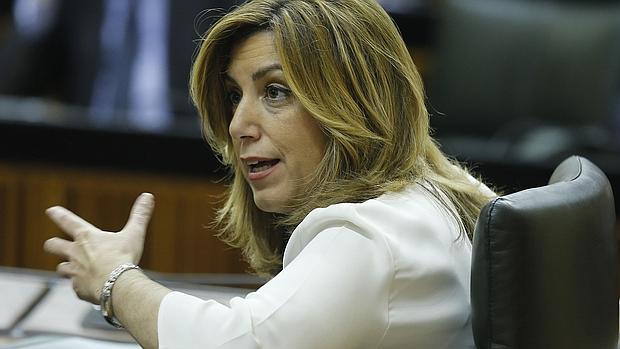 Susana Díaz este miércoles en el Parlamento