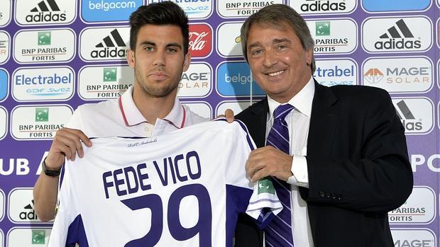 Fede Vico, en su presentación como jugador del Anderlecht